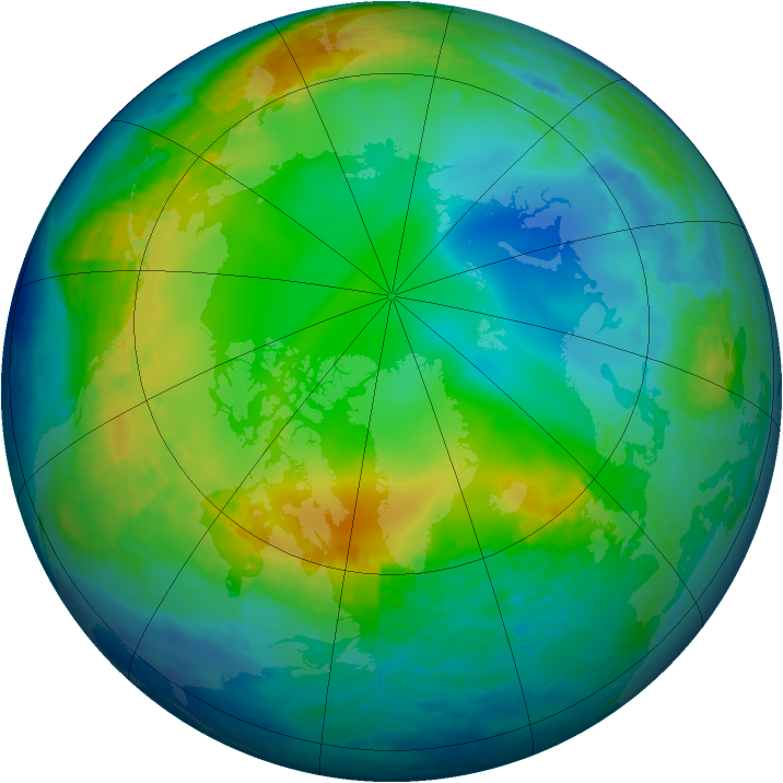 Arctic ozone map for 27 November 2001